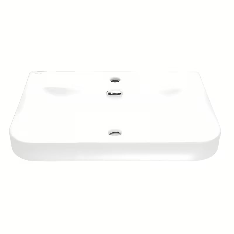 Umivaonik za Kupaonski Ormarić SAT Fusion od keramike u mat bijeloj boji s otvorom pro slavinu i preljevom