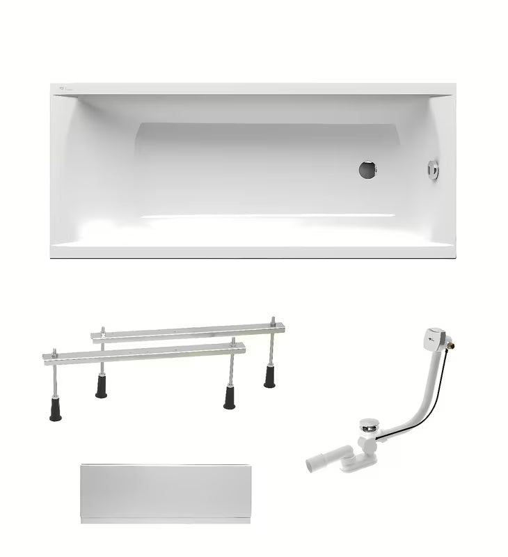 Bijela pravokutna akrilna kada SAT Fusion 160x70 cm s univerzalnom orijentacijom