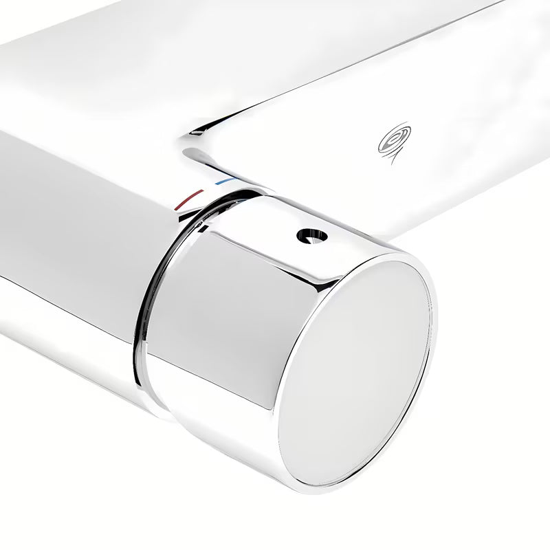 Zidna miješalica za kadu SAT Fusion u izvedbi chrome s okruglom ručicom od bijelog stakla