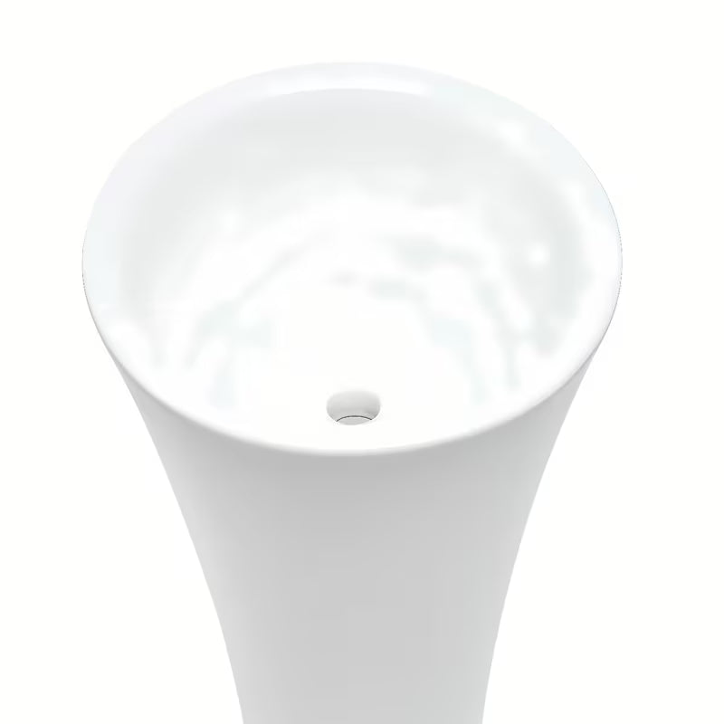 Samostojeći keramički umivaonik SAT Fusion u bijeloj boji, promjera 42,5 cm i visine 95 cm.