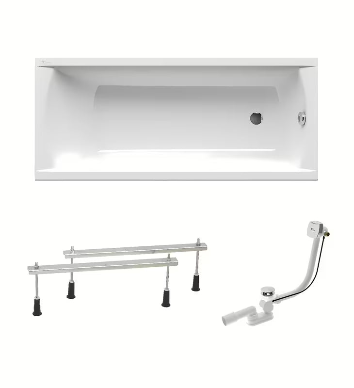 Bijela pravokutna akrilna kada SAT Fusion 160x70 cm s univerzalnom lijevom i desnom orijentacijom