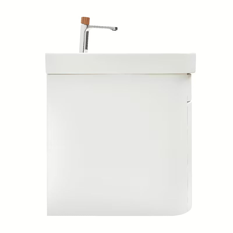 Viseća ormarić s umivaonikom SAT Fusion u mat bijeloj izvedbi sa zaobljenim kutovima