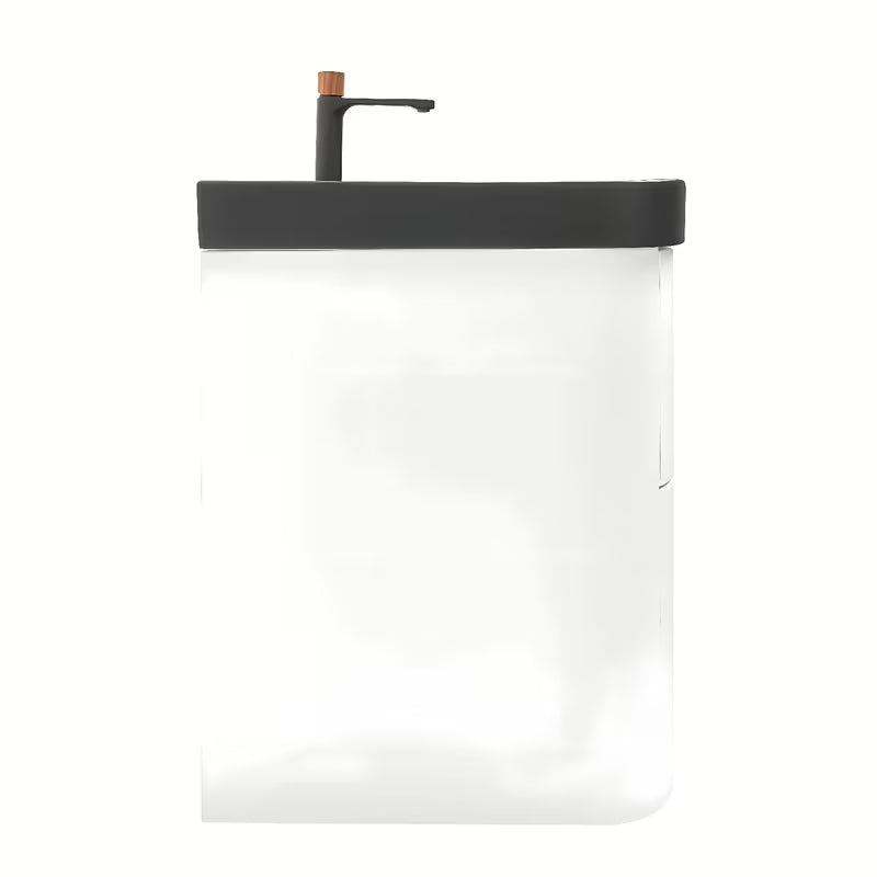 Viseća kupaonski ormarić SAT Fusion s umivaonikom u mat bijeloj boji s dvije ladice