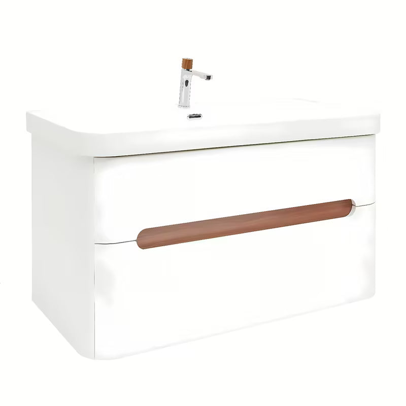 Viseća ormarić s umivaonikom SAT Fusion 97,5x53x45 cm u mat bijeloj s miješalicom bez odvoda