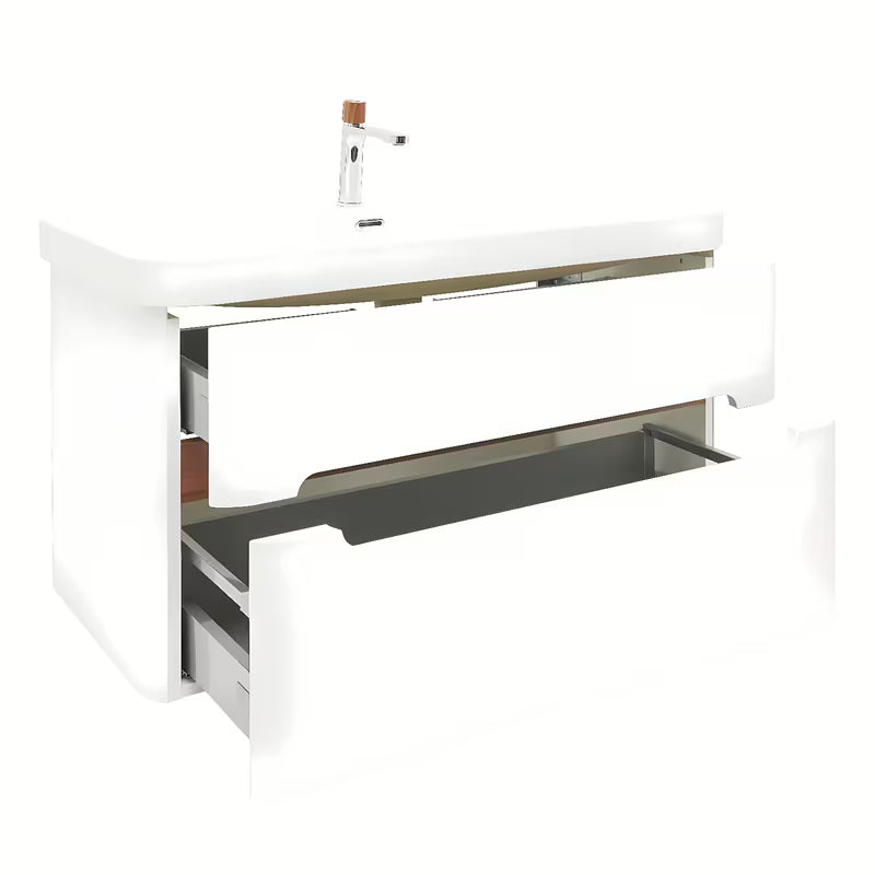 Viseća ormarić s umivaonikom SAT Fusion 97,5x53x45 cm u mat bijeloj s miješalicom bez odvoda