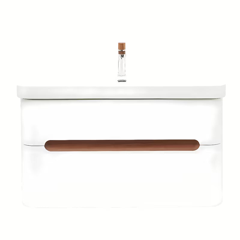 Viseća ormarić s umivaonikom SAT Fusion 97,5x53x45 cm u mat bijeloj s miješalicom bez odvoda