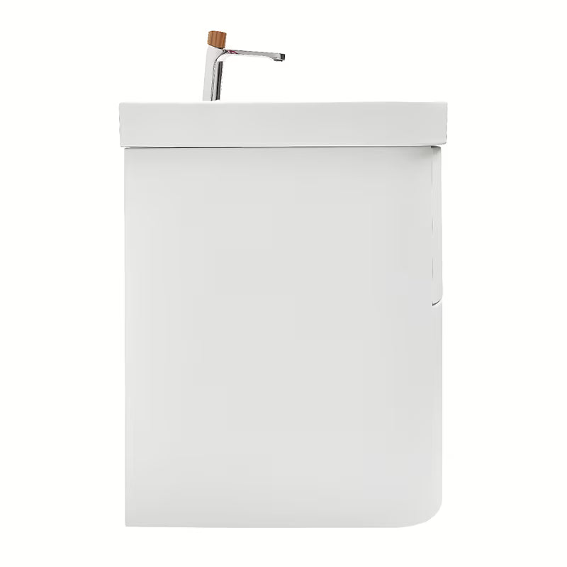 Viseća ormarić s umivaonikom SAT Fusion u mat bijeloj boji s dvije ladice