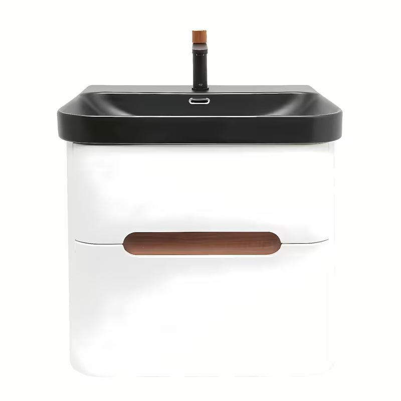 Viseća ormarić s umivaonikom SAT Fusion u mat bijeloj boji s dvije ladice