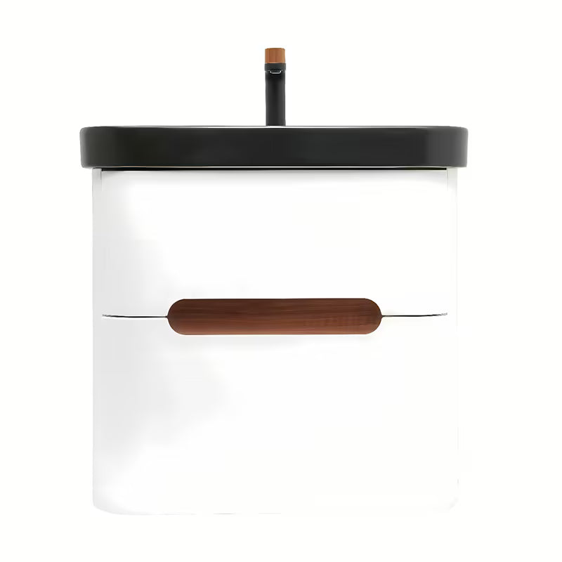 Viseća ormarić s umivaonikom SAT Fusion u mat bijeloj boji s dvije ladice