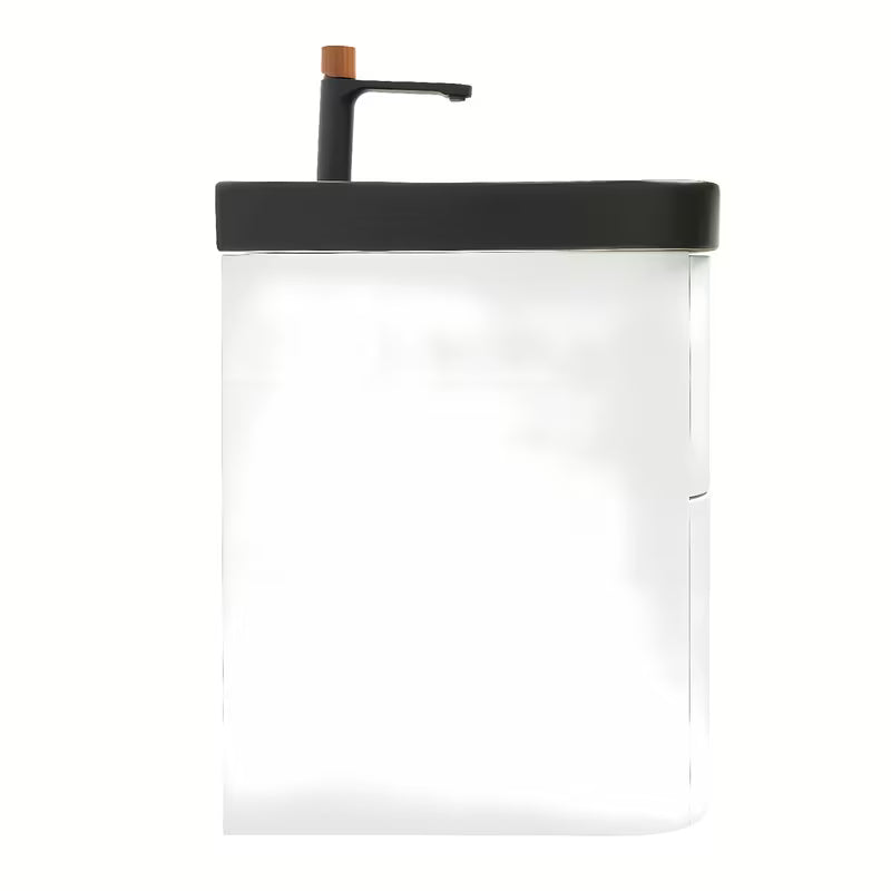 Viseća ormarić s umivaonikom SAT Fusion u mat bijeloj boji s dvije ladice