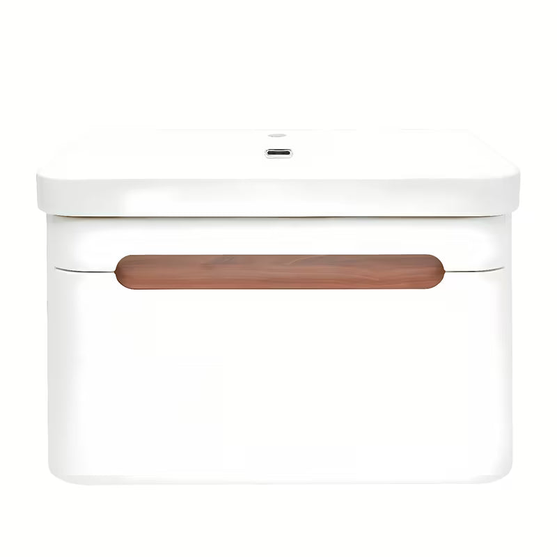 Viseća ormarić s umivaonikom SAT Fusion u mat bijeloj boji sa zaobljenim kutovima