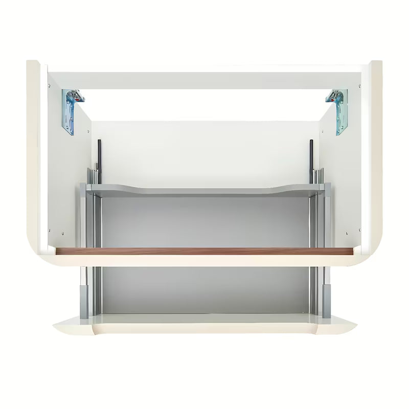 Viseća ormarić s umivaonikom SAT Fusion u mat bijeloj boji sa zaobljenim kutovima