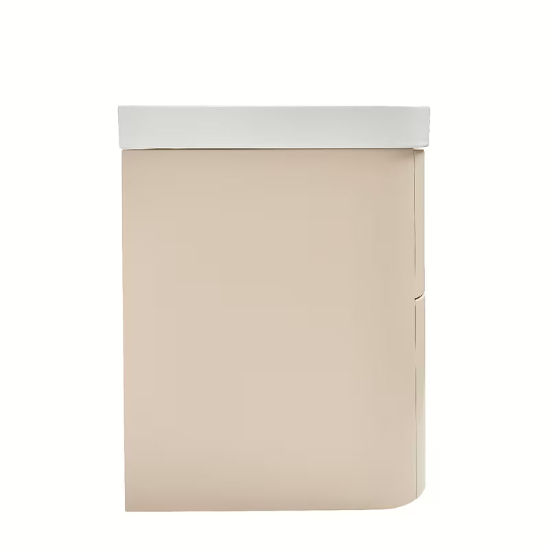 Viseća kupaonski ormarić s umivaonikom SAT Fusion u mat pješčano bež boji