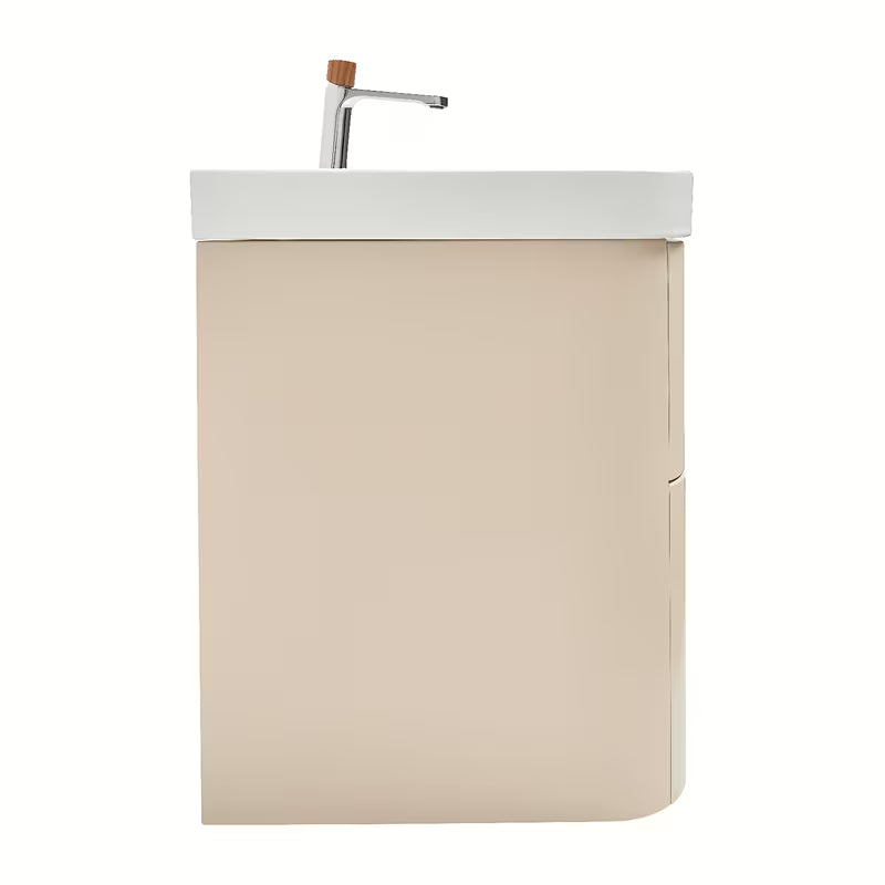 Viseća ormarić s umivaonikom SAT Fusion u mat pješčano bež boji, 97,5x53x45 cm