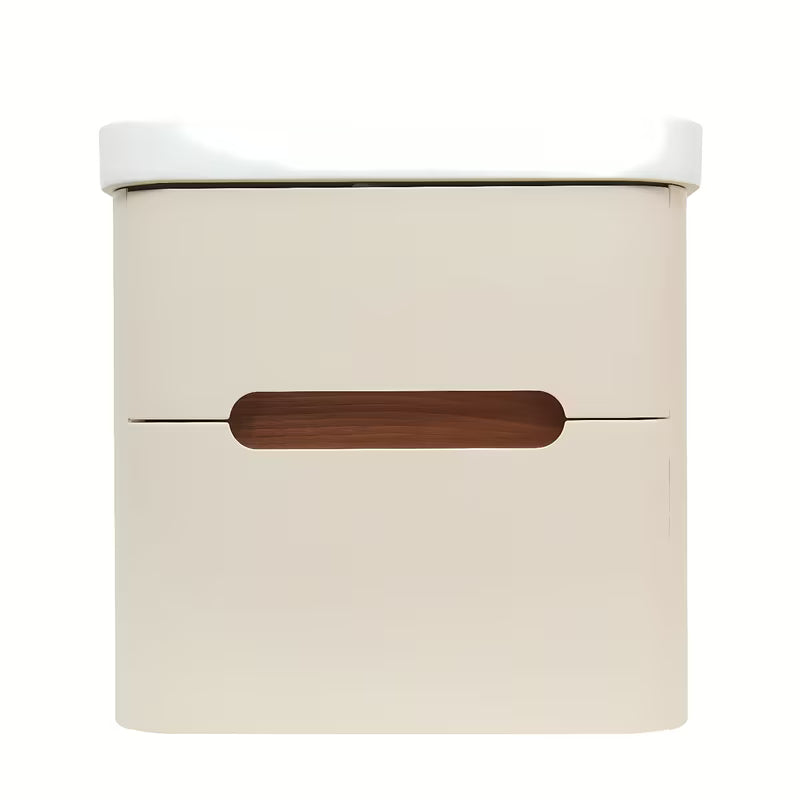 Viseća kupaonski ormarić s umivaonikom SAT Fusion u mat pješčano bež boji