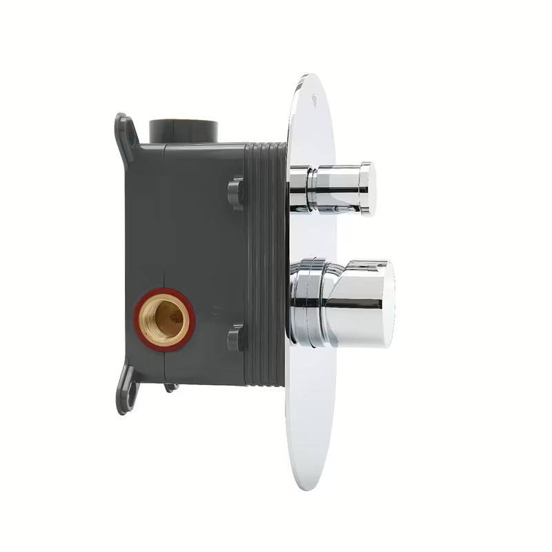 Podžbukna jednoručna baterija miješalica za tuš SAT Fusion u izvedbi od bijelog stakla sa sjajnom površinom.