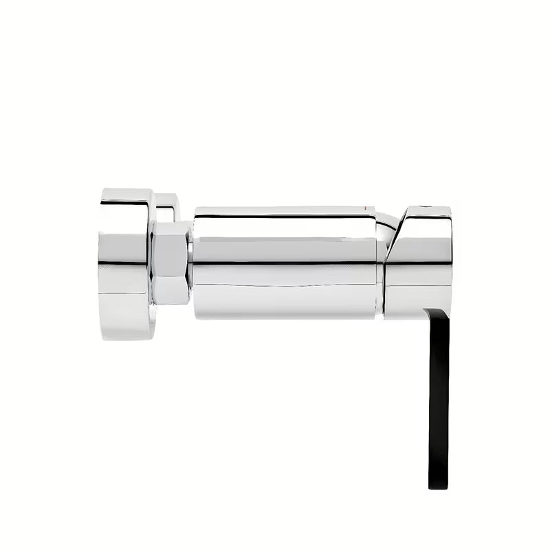 Kromirana jednoručna baterija miješalica za tuš SAT Fusion bez tuš seta s crnom zamjenjivom ručicom