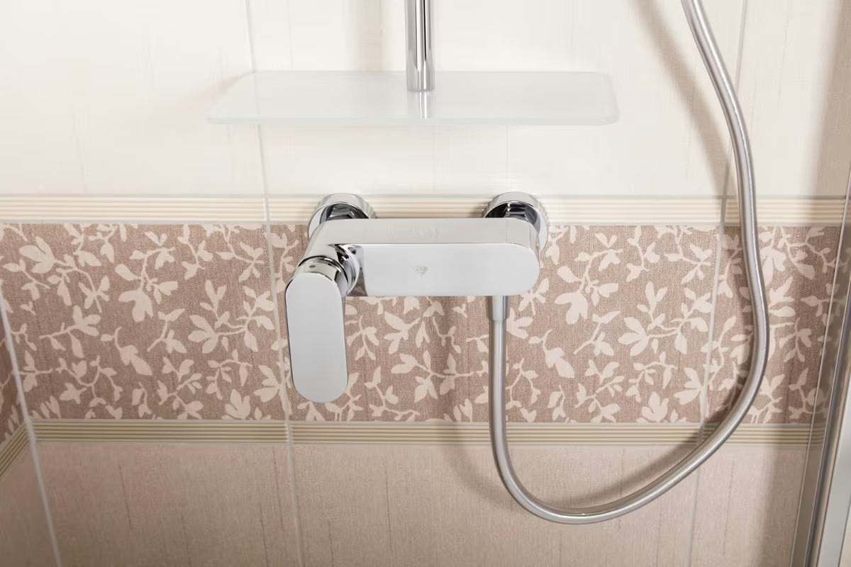 Kromirani zidna jednoručna baterija miješalica za tuš SAT Fusion bez tuš seta