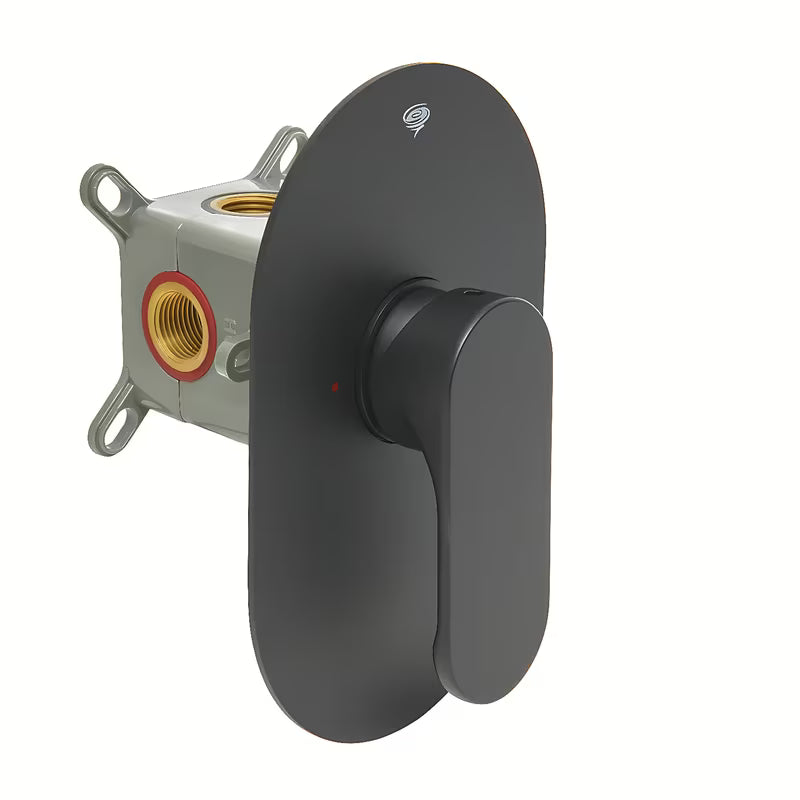 Podžbukna jednoručna baterija miješalica za tuš SAT Fusion u mat crnoj boji