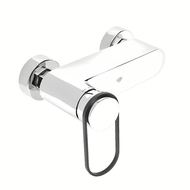 Mat crna zidna jednoručna baterija miješalica za tuš SAT Fusion s okruglom ručicom.