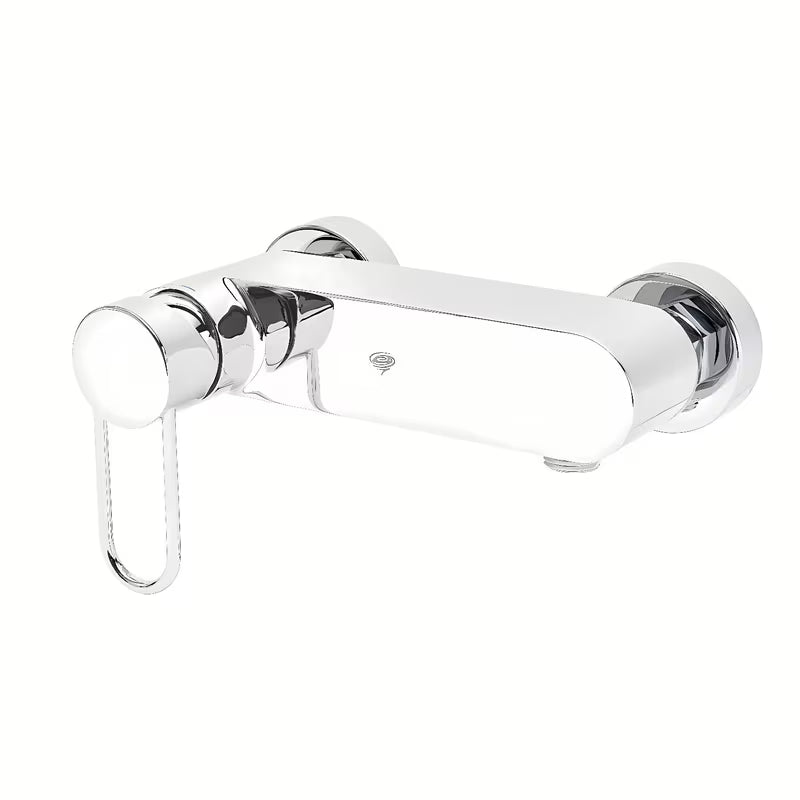 Zidna jednoručna baterija miješalica za tuš SAT Fusion u sjajnom kromu s okruglom ručicom