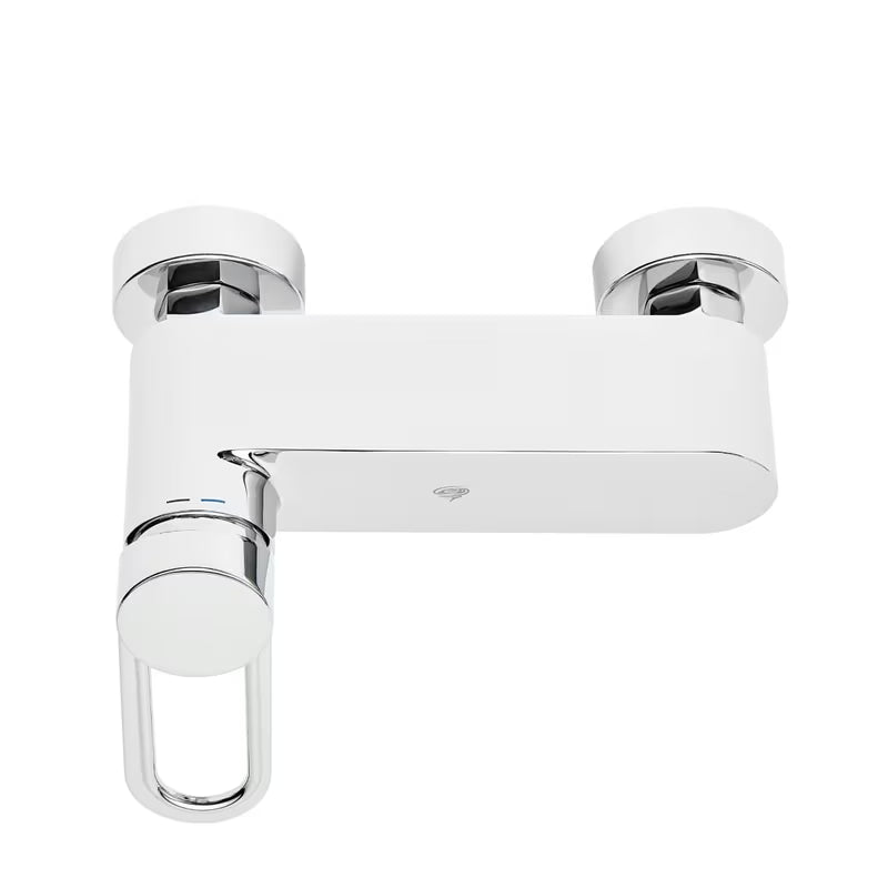 Zidna jednoručna baterija miješalica za tuš SAT Fusion u sjajnom kromu s okruglom ručicom