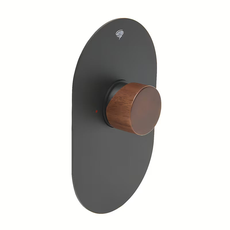 Podžbukna miješalica za tuš SAT Fusion s ručicom u dekoru tamnog drva i krom izvedbi