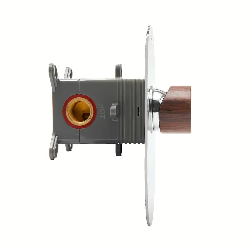 Podžbukna jednoručna baterija miješalica za tuš SAT Fusion u dekoru tamnog drva sa sjajnom površinom