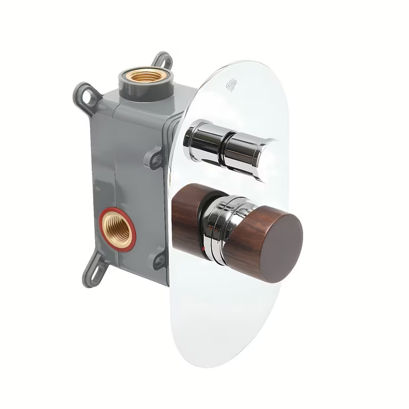 Podžbukna jednoručna baterija tuš i miješalica za kadu SAT Fusion u izvedbi tamnog drva sa sjajnom površinom