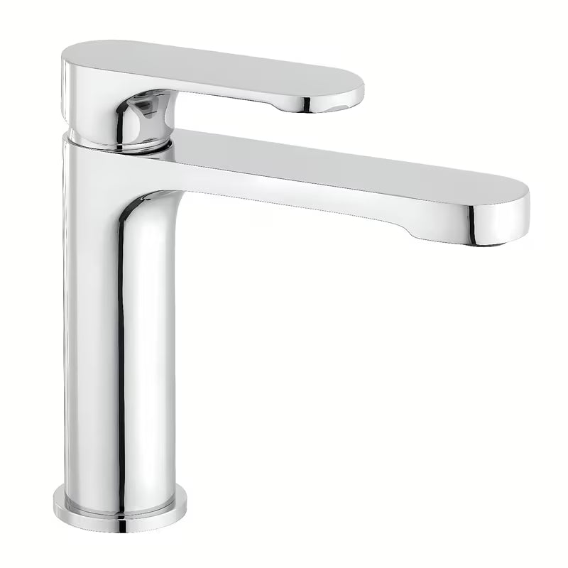 Krom jednoručna baterija stojeća miješalica za umivaonik SAT Fusion bez odvoda.