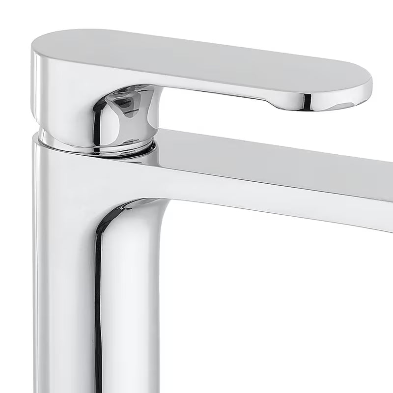 Krom jednoručna baterija stojeća miješalica za umivaonik SAT Fusion bez odvoda.