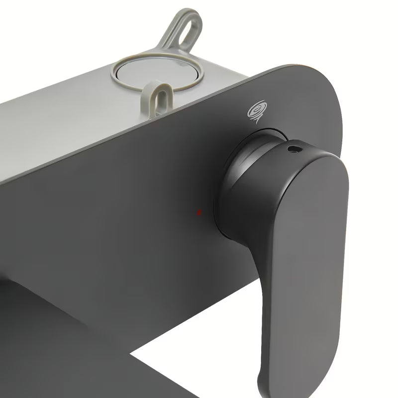 Podžbukna miješalica za umivaonik SAT Fusion u mat crnoj boji s okruglom ručicom