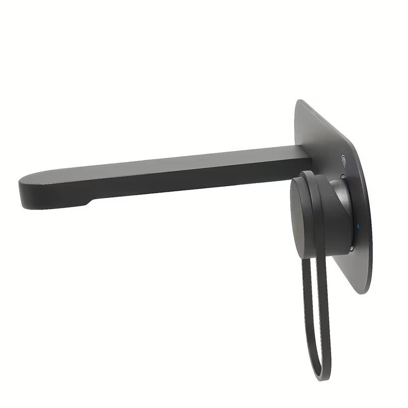 Podžbukna miješalica za umivaonik SAT Fusion u mat crnoj izvedbi s okruglom ručicom