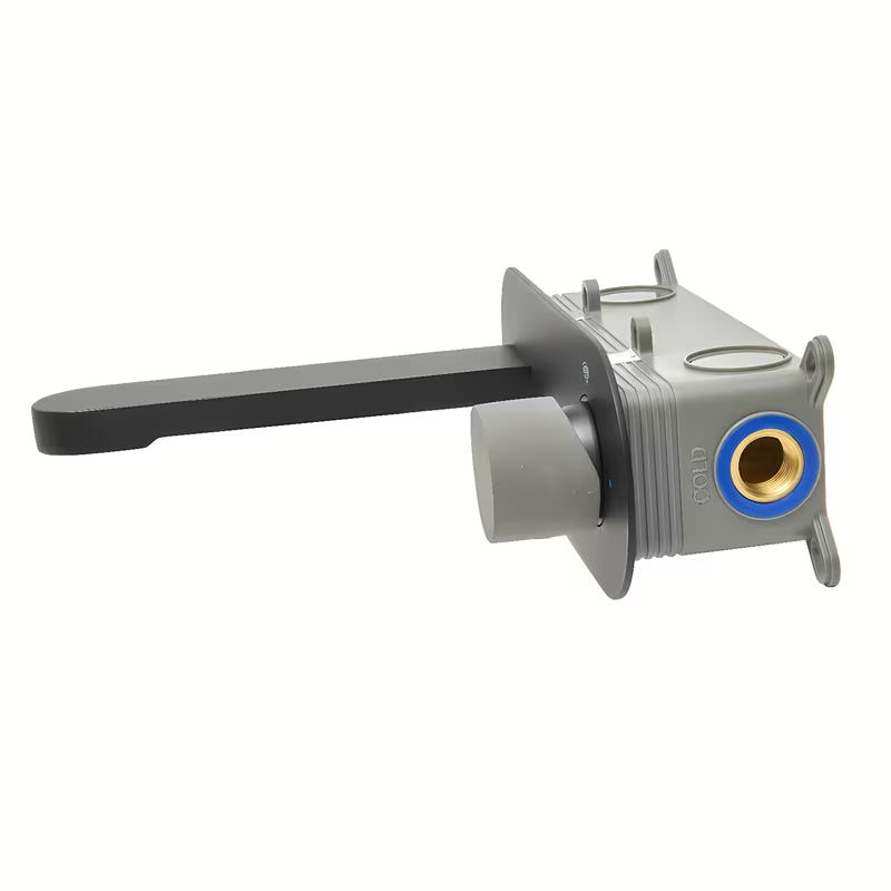 Podžbukna miješalica za umivaonik SAT Fusion u mat crnoj boji s betonskom ručicom