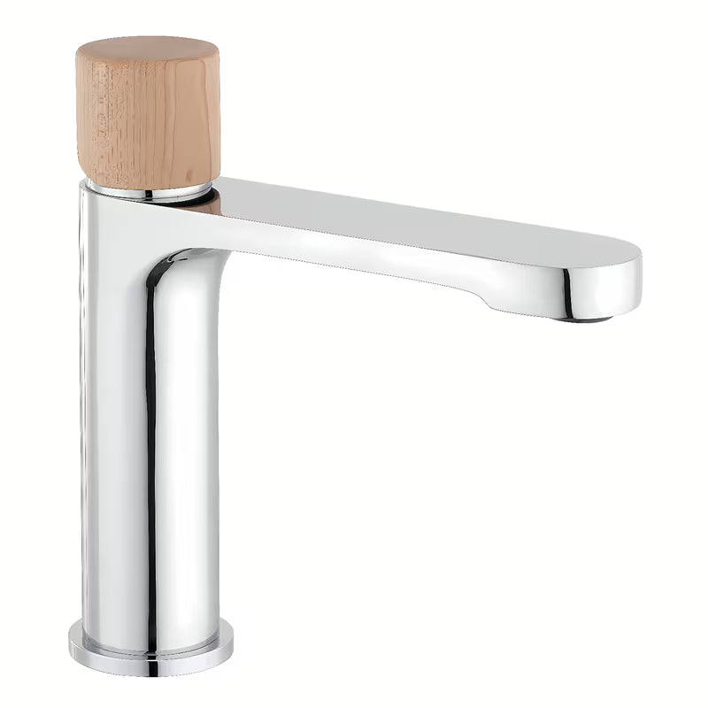 Jednoručna Baterija stojeća miješalica za umivaonik SAT Fusion u dekoru svijetlog drva bez odvoda
