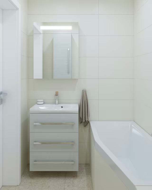 Jednoručna Baterija stojeća miješalica za umivaonik SAT Fusion u dekoru svijetlog drva bez odvoda