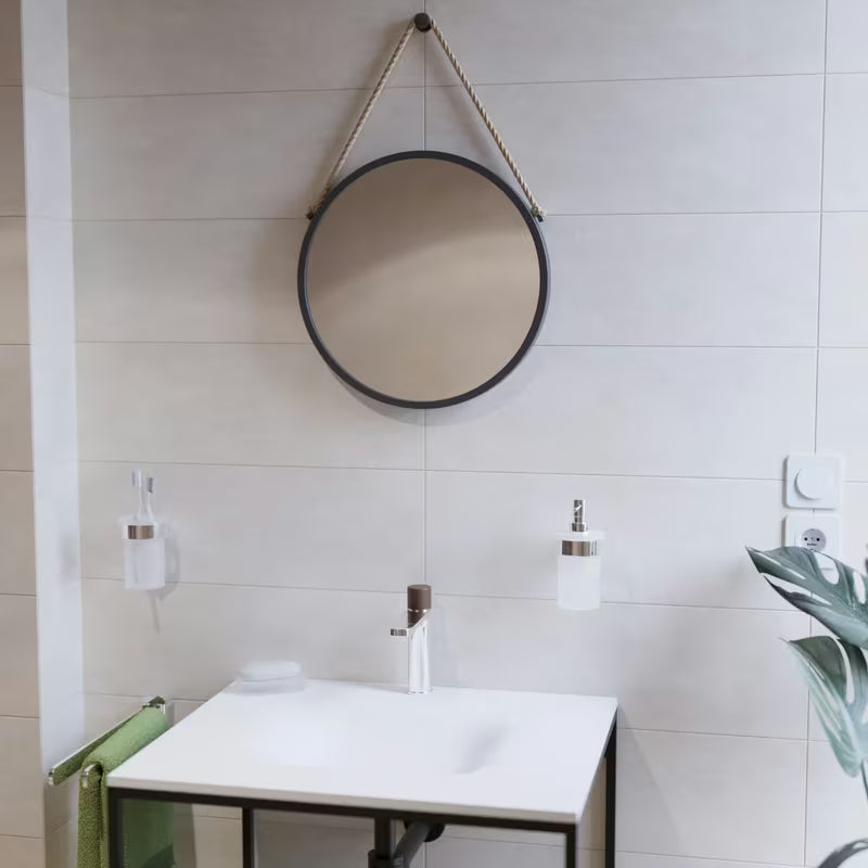 SAT Fusion miješalica za umivaonik bez odvoda s ručicom u dekoru tamnog drva