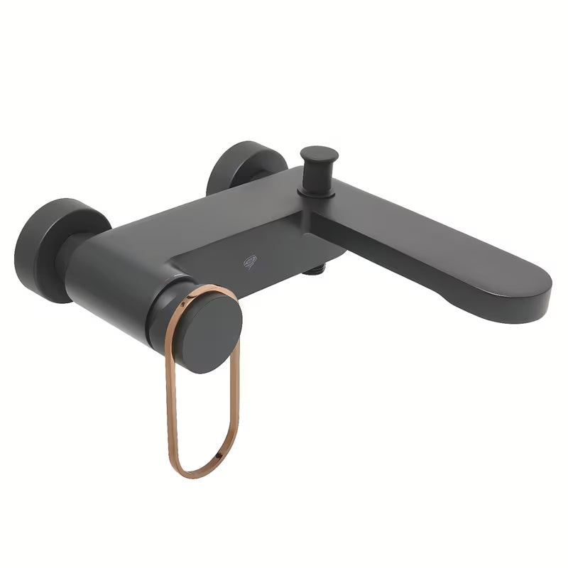 Jednoručna Baterija zidna miješalica za kadu SAT Fusion u mat crnoj i brončanoj izvedbi.