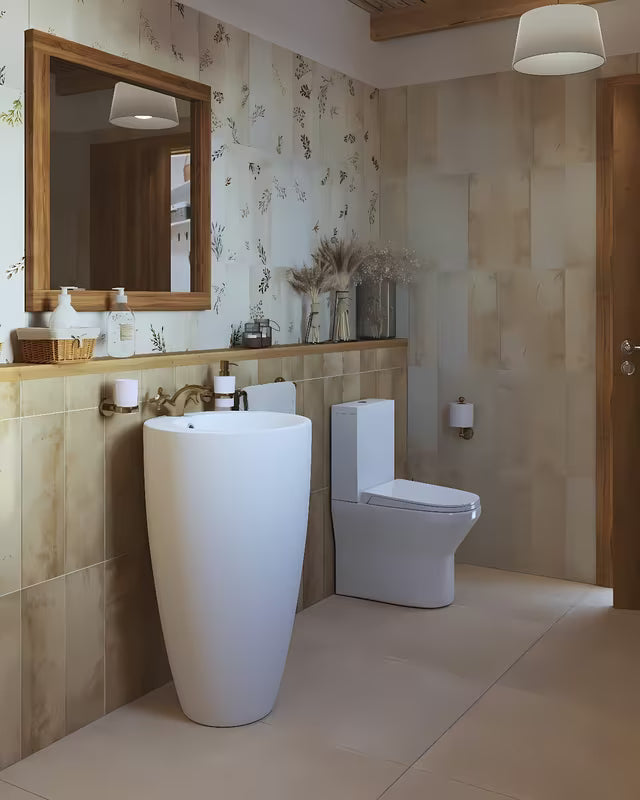 Samostojeći keramički umivaonik SAT Fusion u bijeloj boji, promjera 50 cm