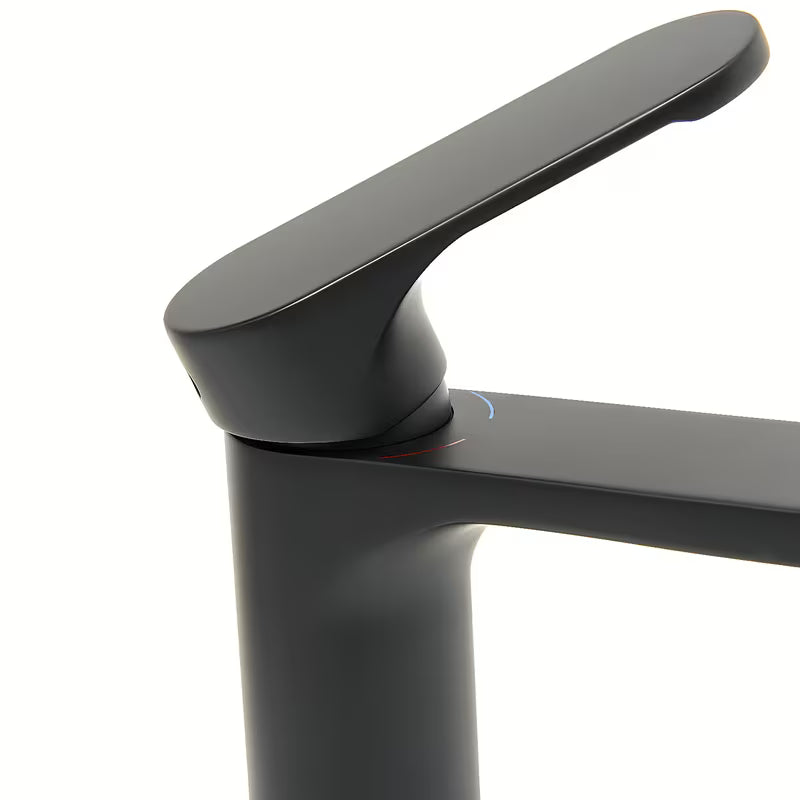 Visoka miješalica za Umivaonik SAT Fusion u mat crnoj boji bez odvoda.