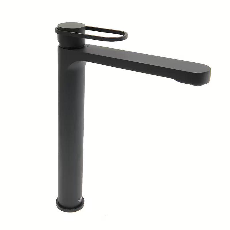 Visoka miješalica za Umivaonik SAT Fusion bez odvoda u mat crnoj boji.