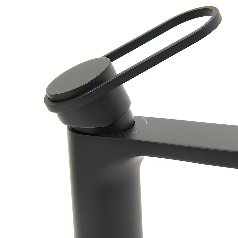 Visoka miješalica za Umivaonik SAT Fusion bez odvoda u mat crnoj boji.