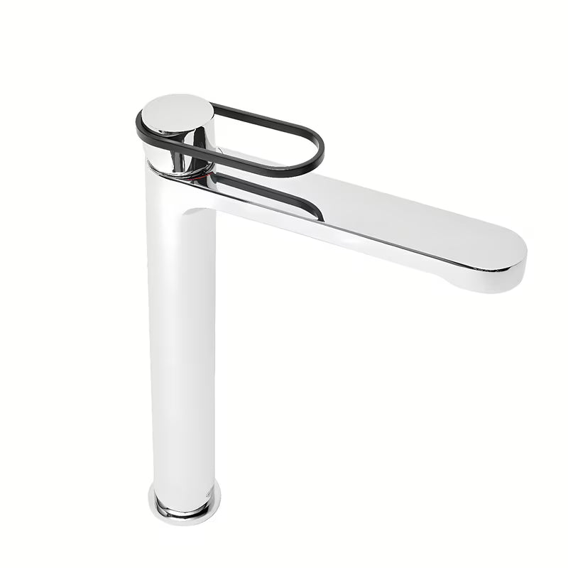 Visoka miješalica za Umivaonik SAT Fusion s okruglom crnom ručicom i štedljivim perlatorom