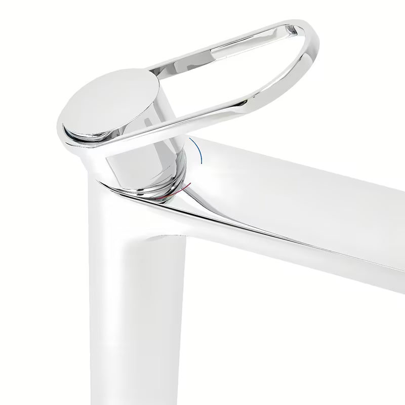 Visoka kromirana miješalica za umivaonik SAT Fusion s kosom ručicom bez odvoda