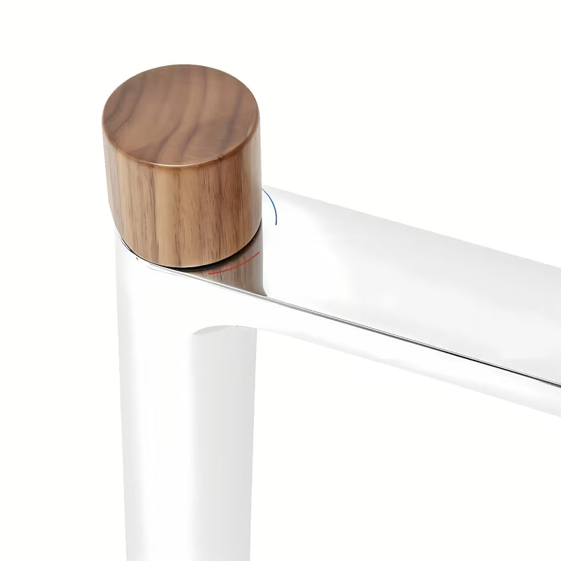 Visoka miješalica za Umivaonik SAT Fusion s ručicom u dekoru tamnog drva