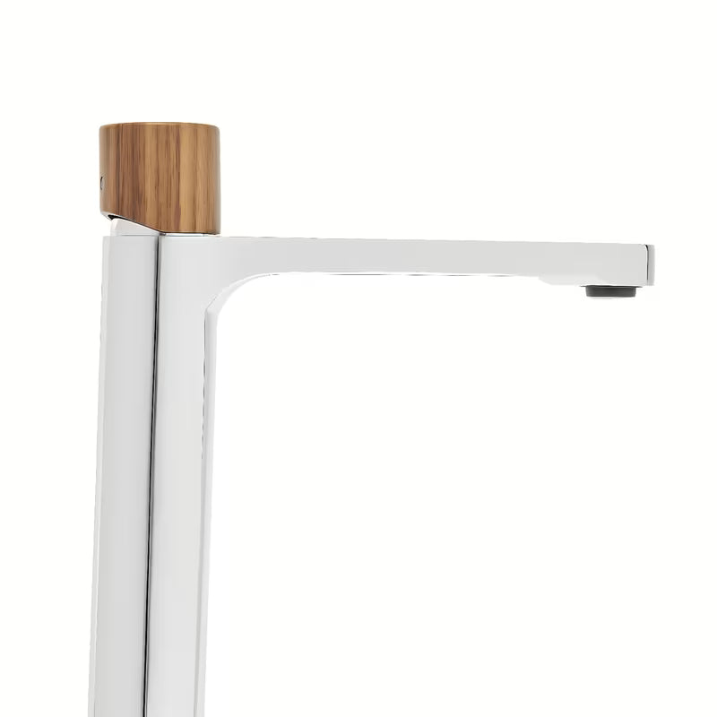 Visoka miješalica za Umivaonik SAT Fusion s ručicom u dekoru tamnog drva