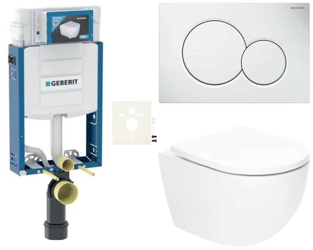 Viseći WC set SAT Fusion s vrtložnim ispiranjem i vodokotlićem Geberit Kombifix