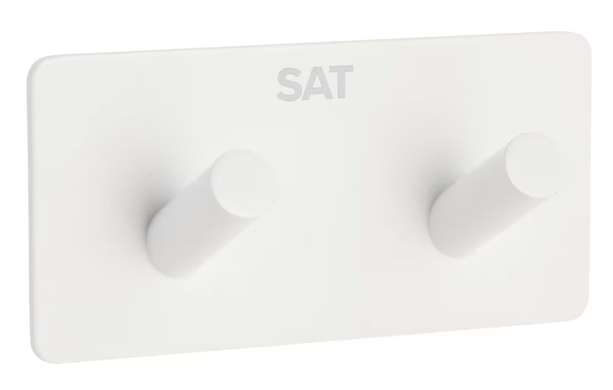 Bijeli samoljepljivi kukica SAT od nehrđajućeg čelika s mat površinom pro montaža bez bušenja