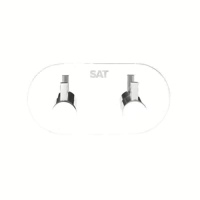 Samoljepljivi dvostruka kuka SAT Chrome u sjajnoj inox izvedbi pro montaža bez bušenja
