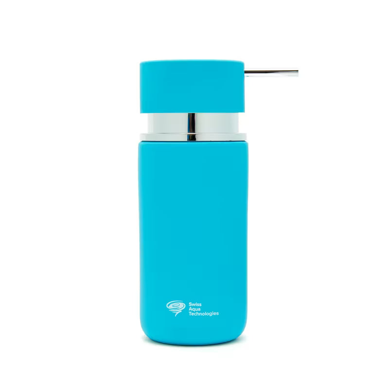 Samostojeći dozator za tekući sapun SAT Infinitio u mat tirkiznoj boji.
